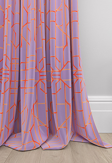 Bamboo Candy, Red Lilac - Made To Measure Curtains